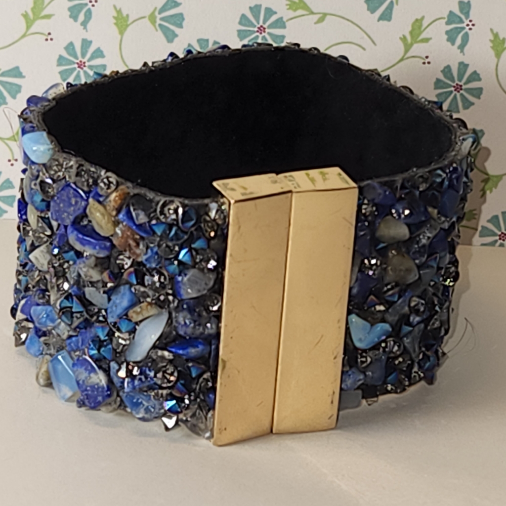 1675Rare Vintage Multi Natural Stones Bracelet 7In